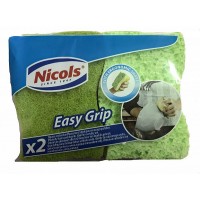 Кухонные губки Nicols Easy Grip из паролона с абразивным слоем и целлюлозой, 2 шт